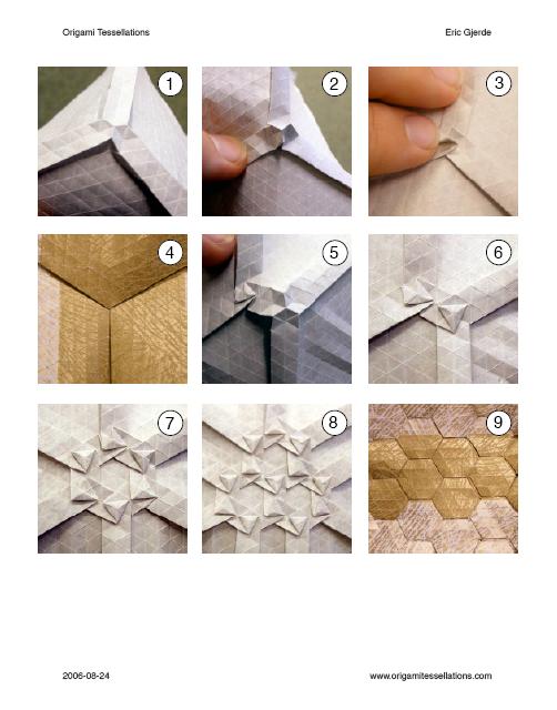 Double Pleat Hexagon Tessellation Instructions, available for download