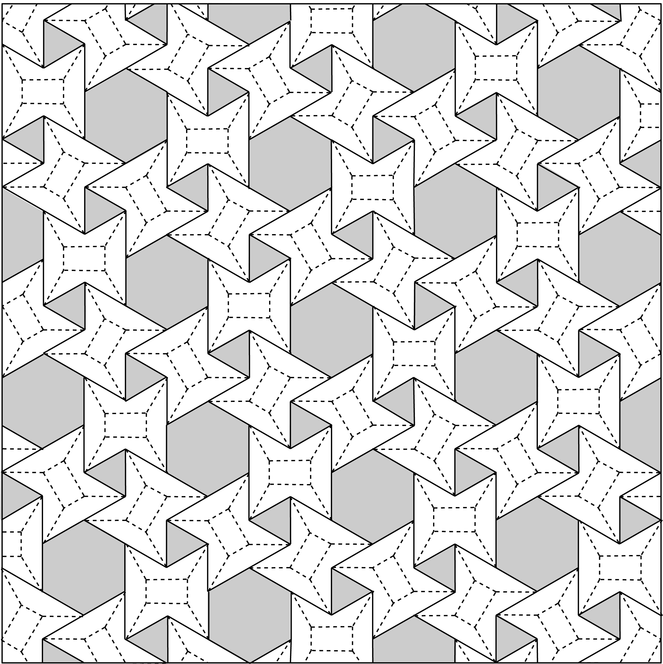 3.6.3.6 flagstone tessellation, Crease Pattern