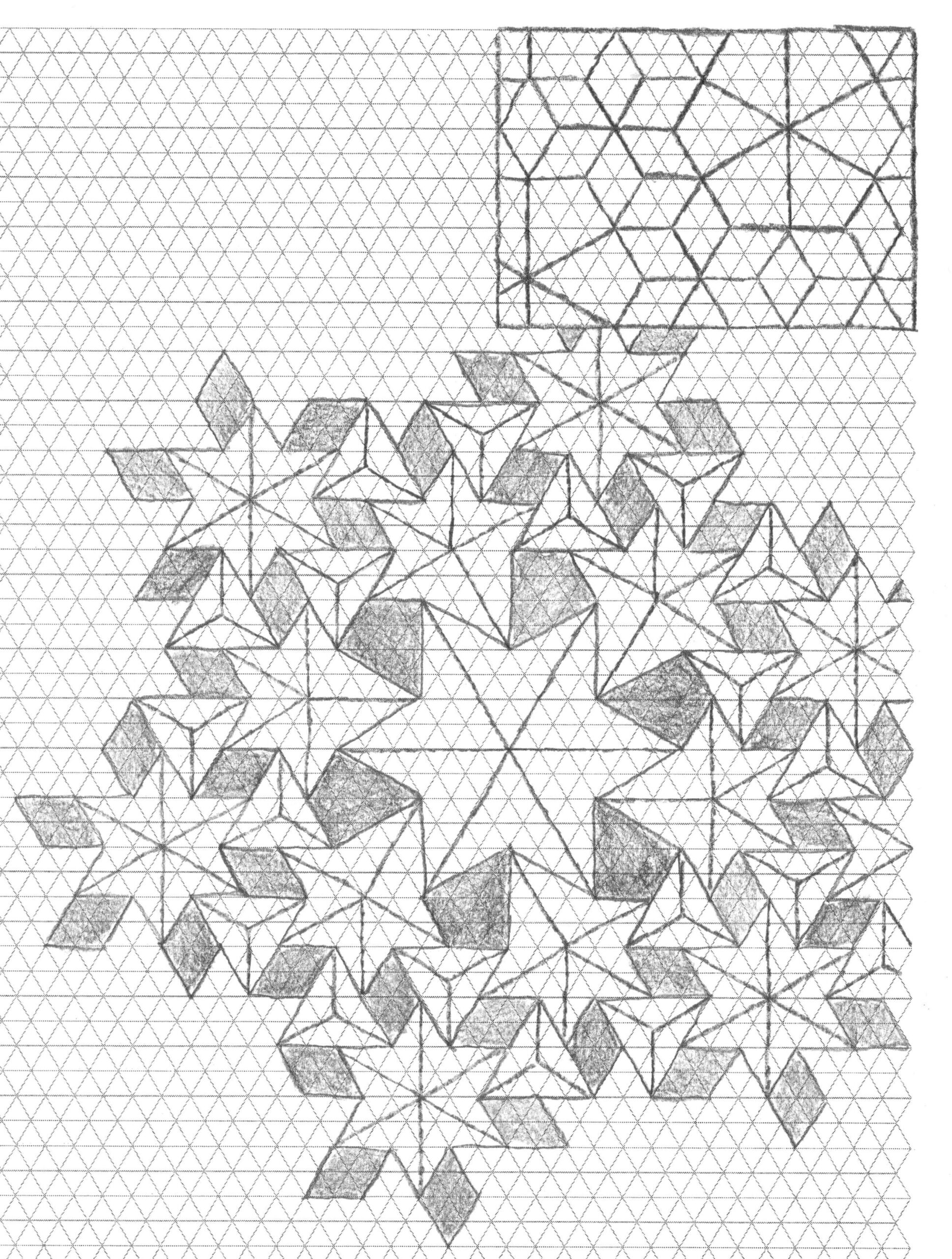 Arms of Shiva, flagstone version (crease pattern)