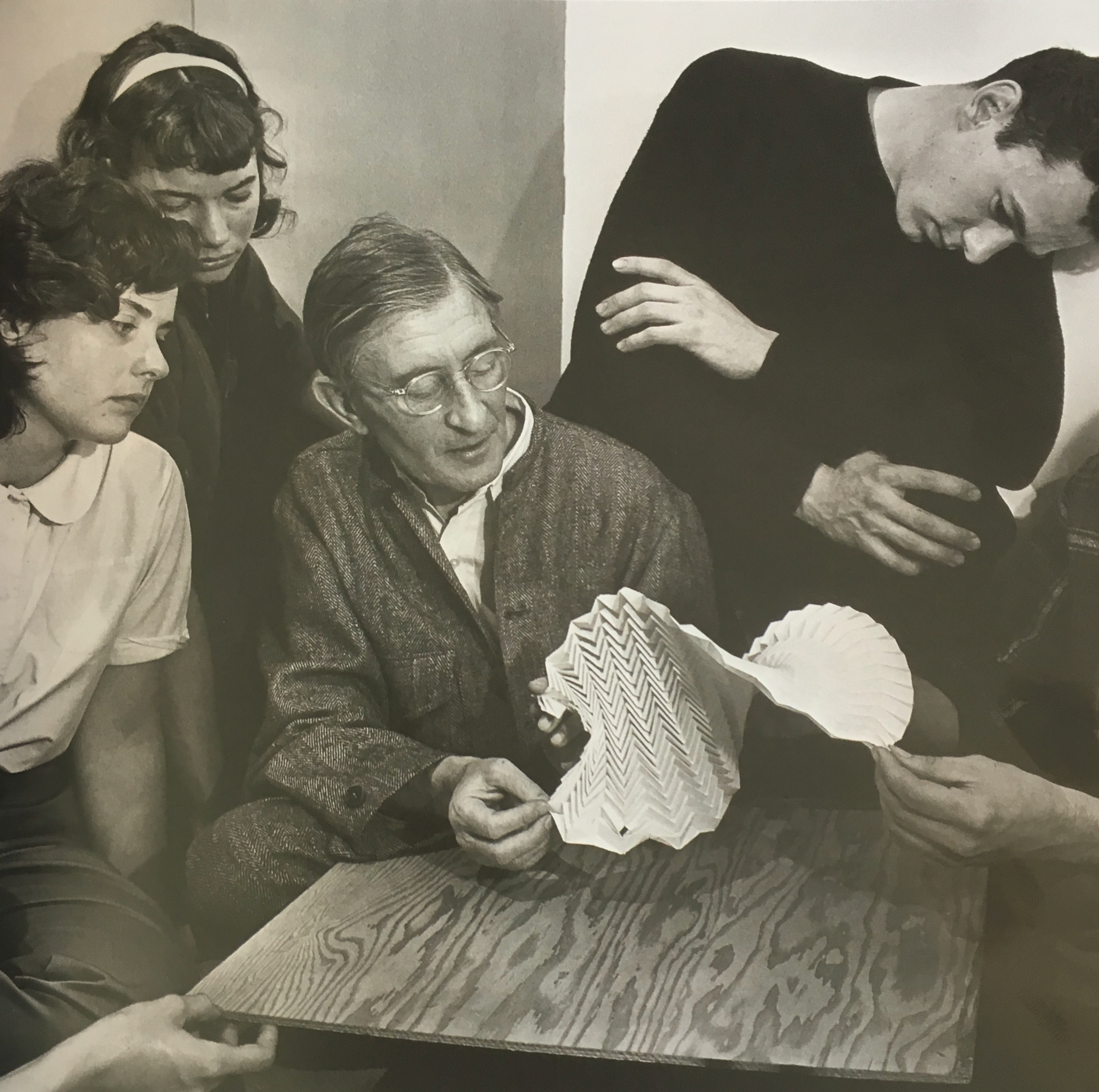 Josef Albers teaching paper folding
