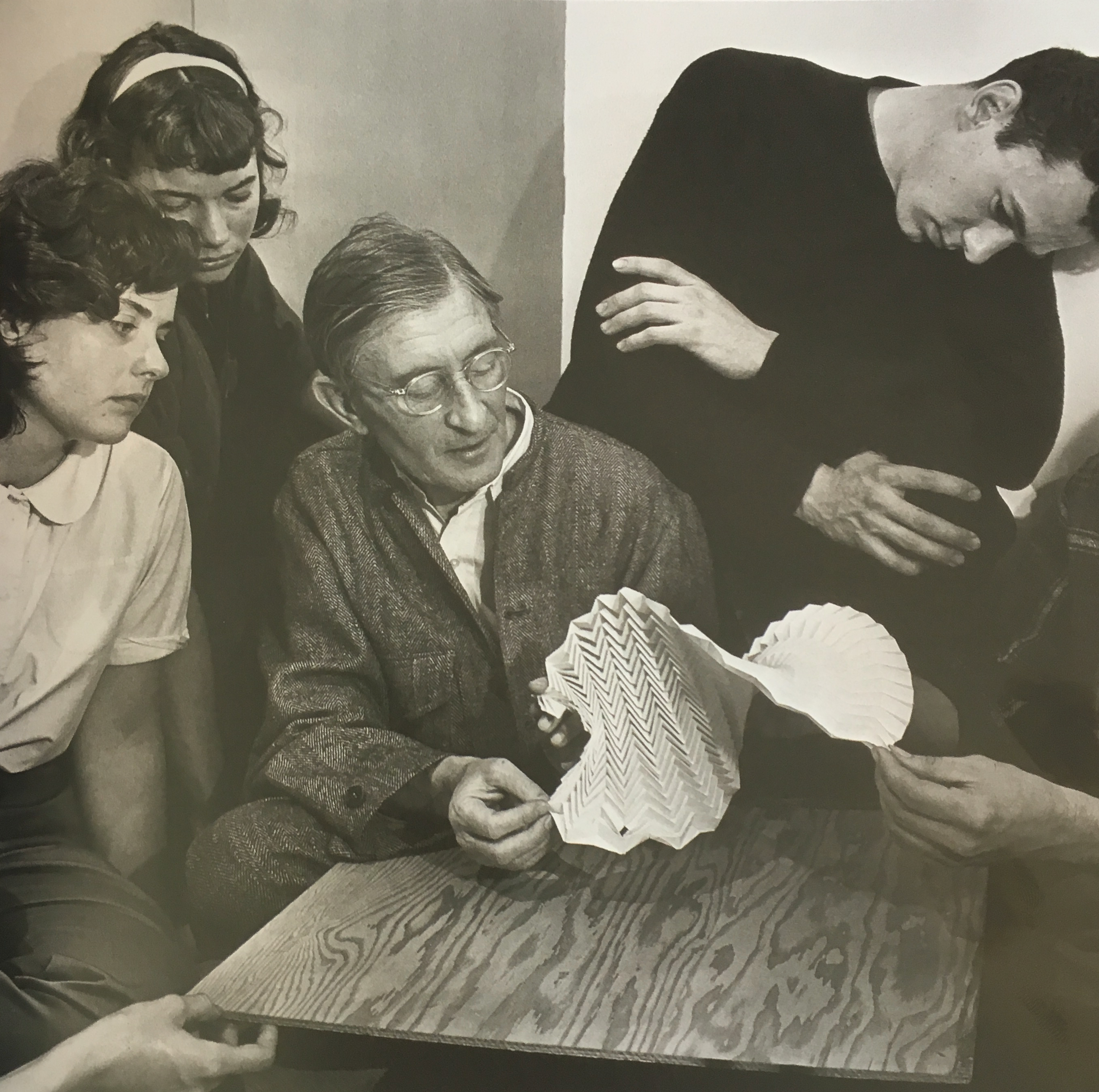 Josef Albers teaching paper folding